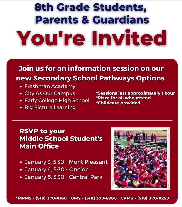 Information Sessions for 8th Grade Parents