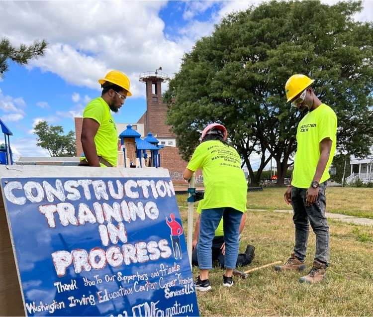 a sign that reads construction training in progress