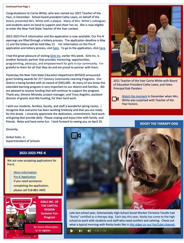 Superintendent's Brief: April 14 2022