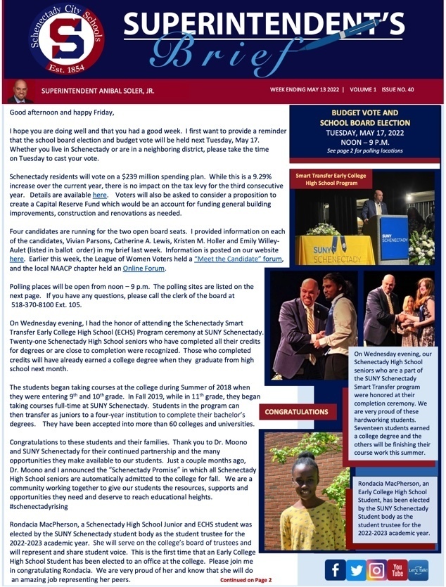 Superintendent's Brief May 13 2022