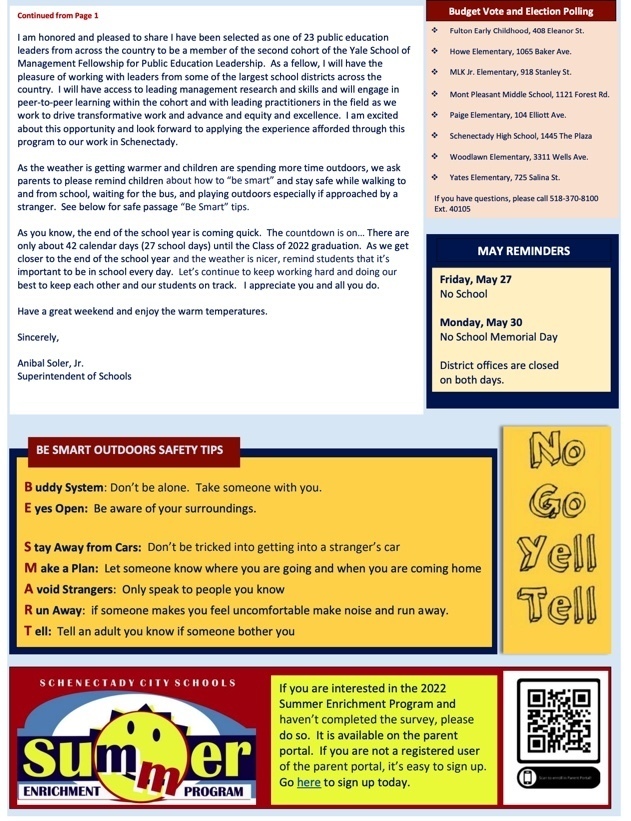 Superintendent's Brief: May 13 2022