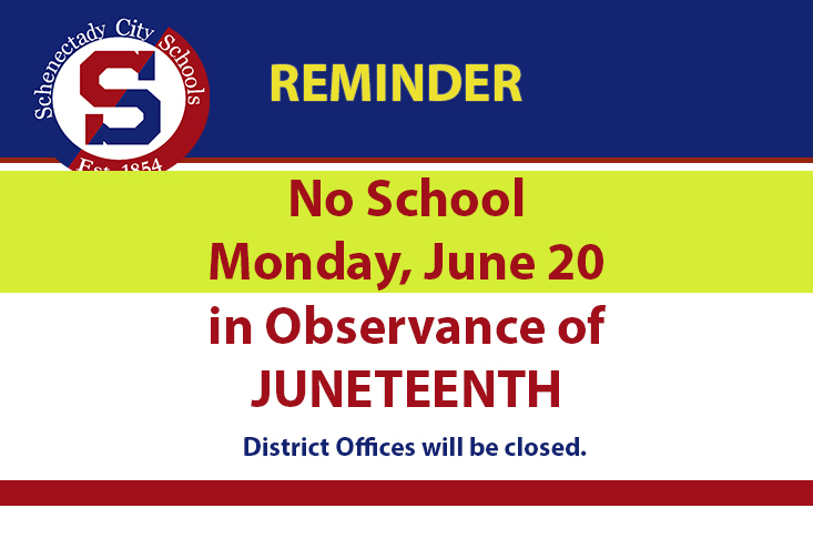 No School Monday, June 20