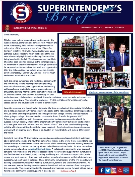 Superintendent's Brief: June 17 2022