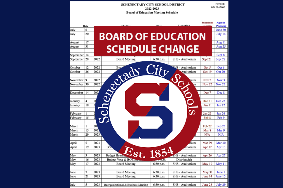 Board of Education Meeting Schedule Change