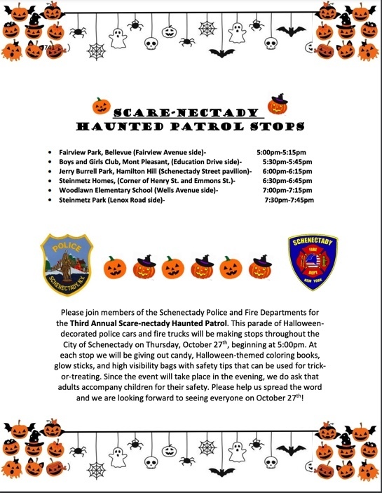 Scare-Nectady Haunted Patrol Stops