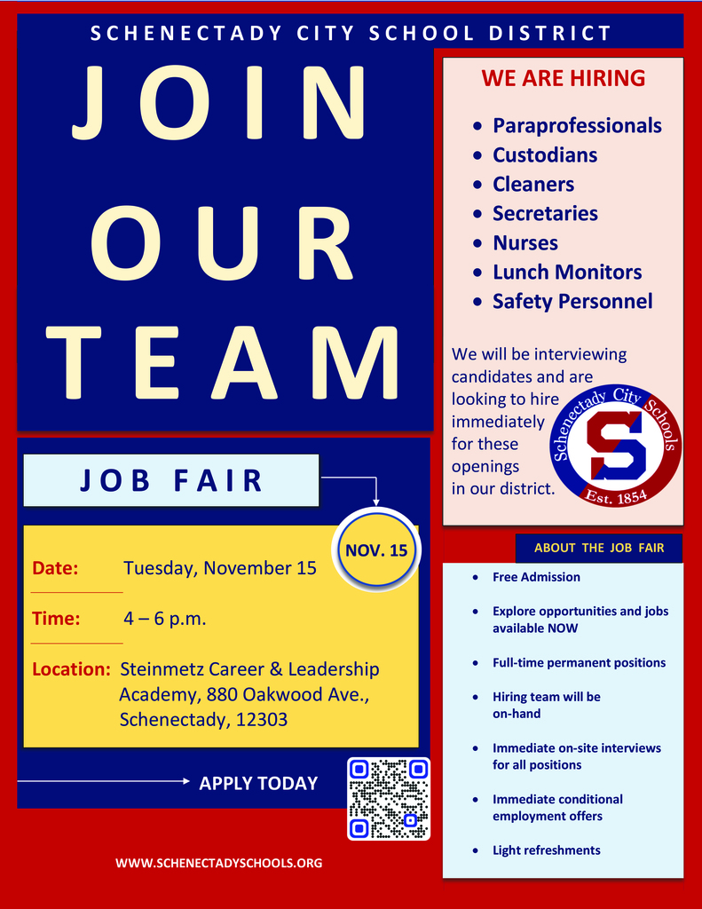SCSD Job Fair coming up November 15