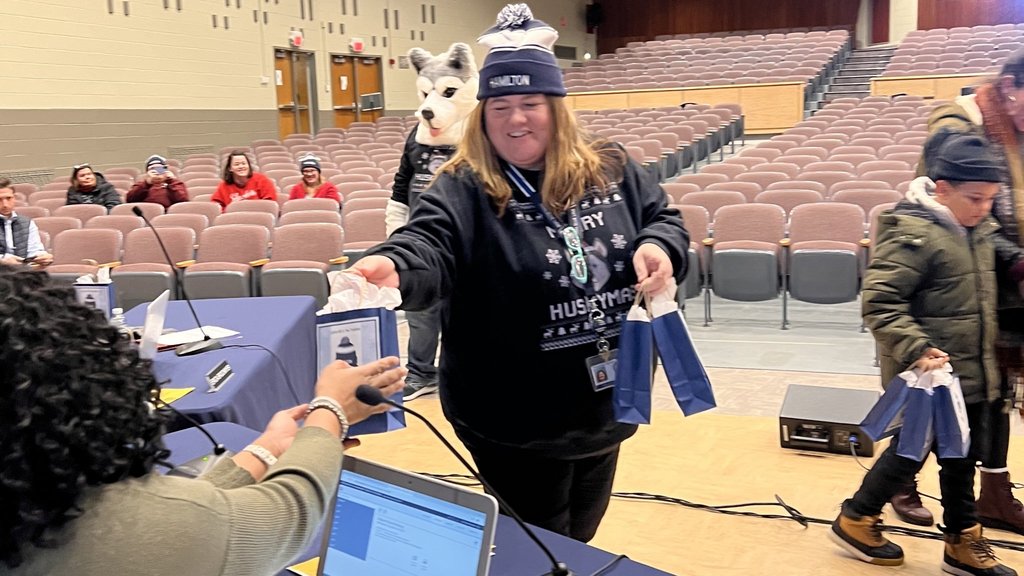 Hamilton Elementary School Gives Swag to the Board