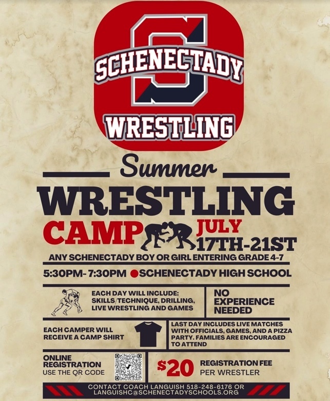 Flyer for Summer Wrestling Camp